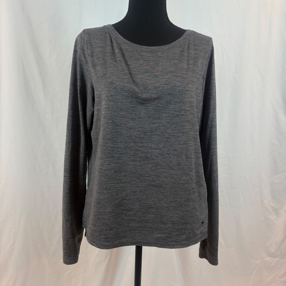 JoyLab Gray Space Dye Long Sleeve Activewear Top Medium Stretch Athleisure Shirt